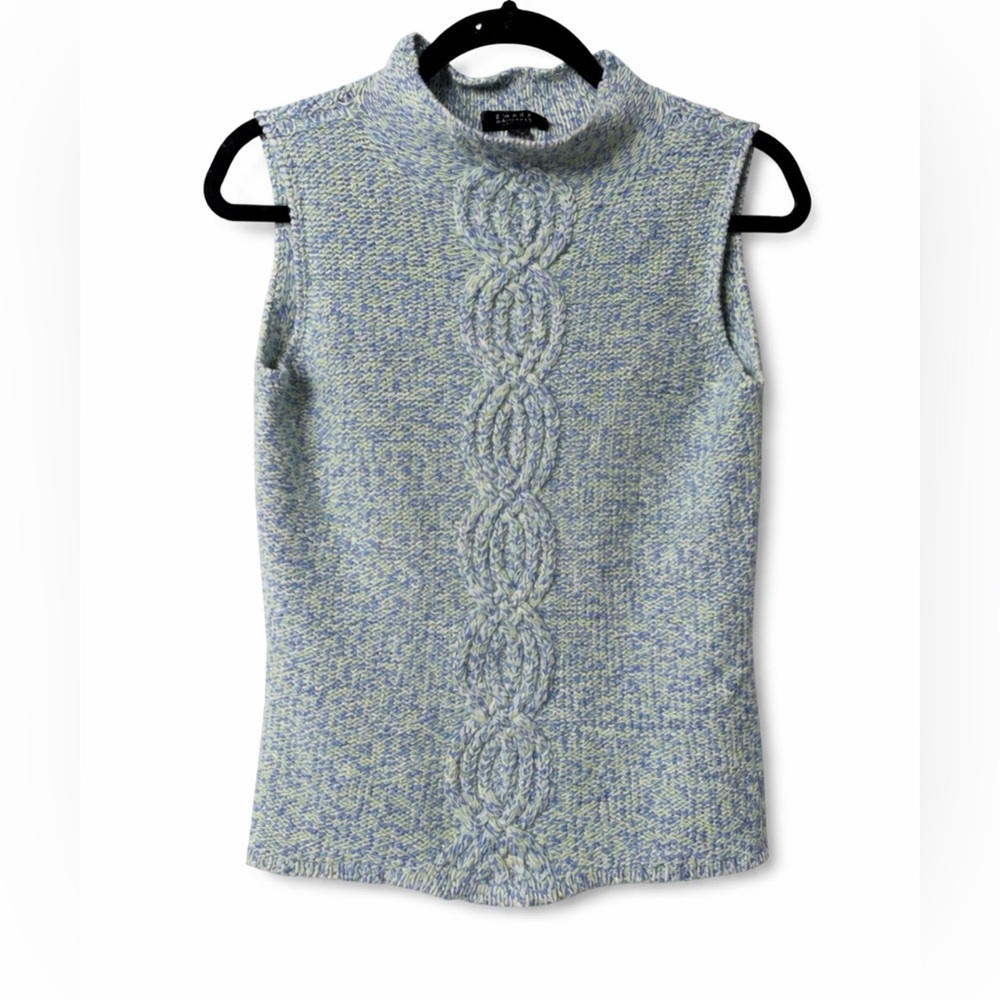 Forte Cashmere Mock Neck Sleeveless Cashmere Sweater Women’s Size Small